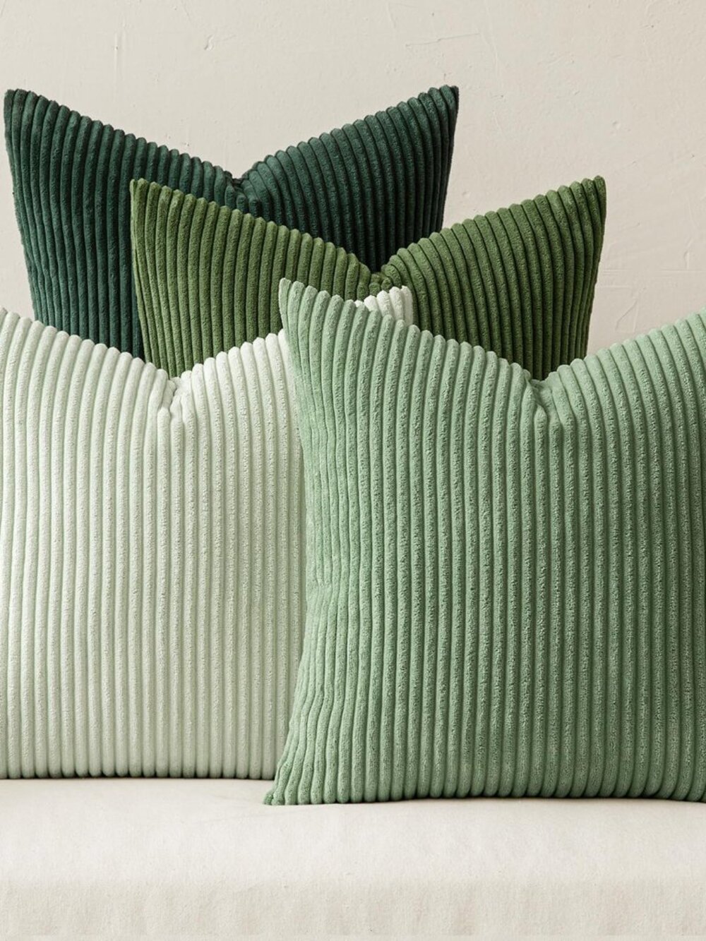 Soft Corduroy Decorative Throw Pillow Covers Forest Green 18x18